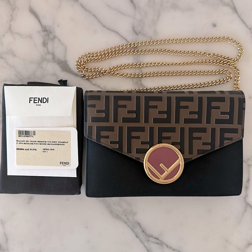 NWT FENDI FF Wallet/Clutch On a Chain